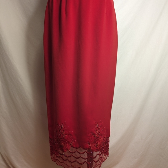 Nubiano New York Red Beaded  3 Piece Set Jacket Skirt Pants Evening Dressy - Picture 3 of 12